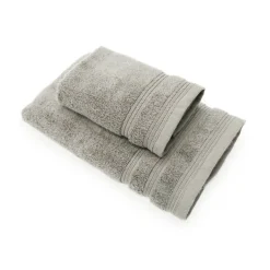 Coppia di asciugamani da bagno set 1+1 in spugna 650 gr pietra