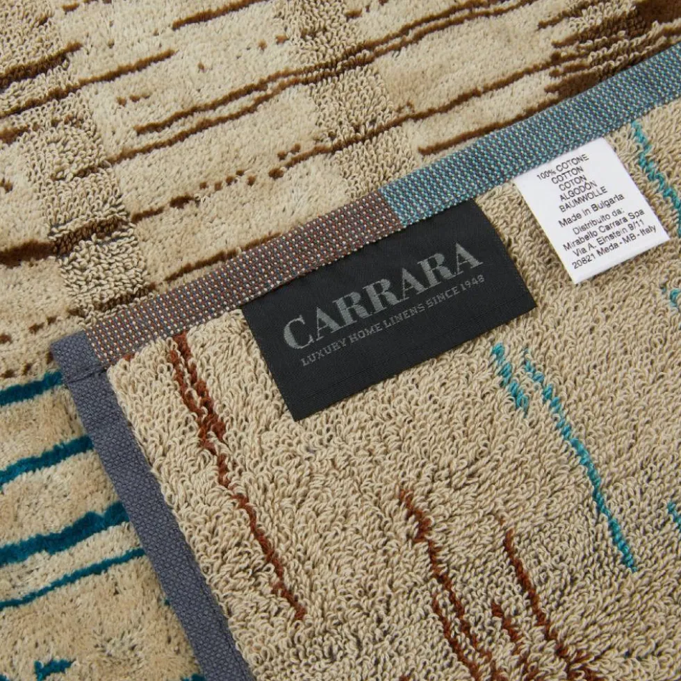 Coppia di asciugamani viso + ospite Carrara Mhambi melange turchese