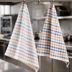 Coppia di canovacci MAXI in cotone ritorto 60x75 quadretti multicolor Dis.3