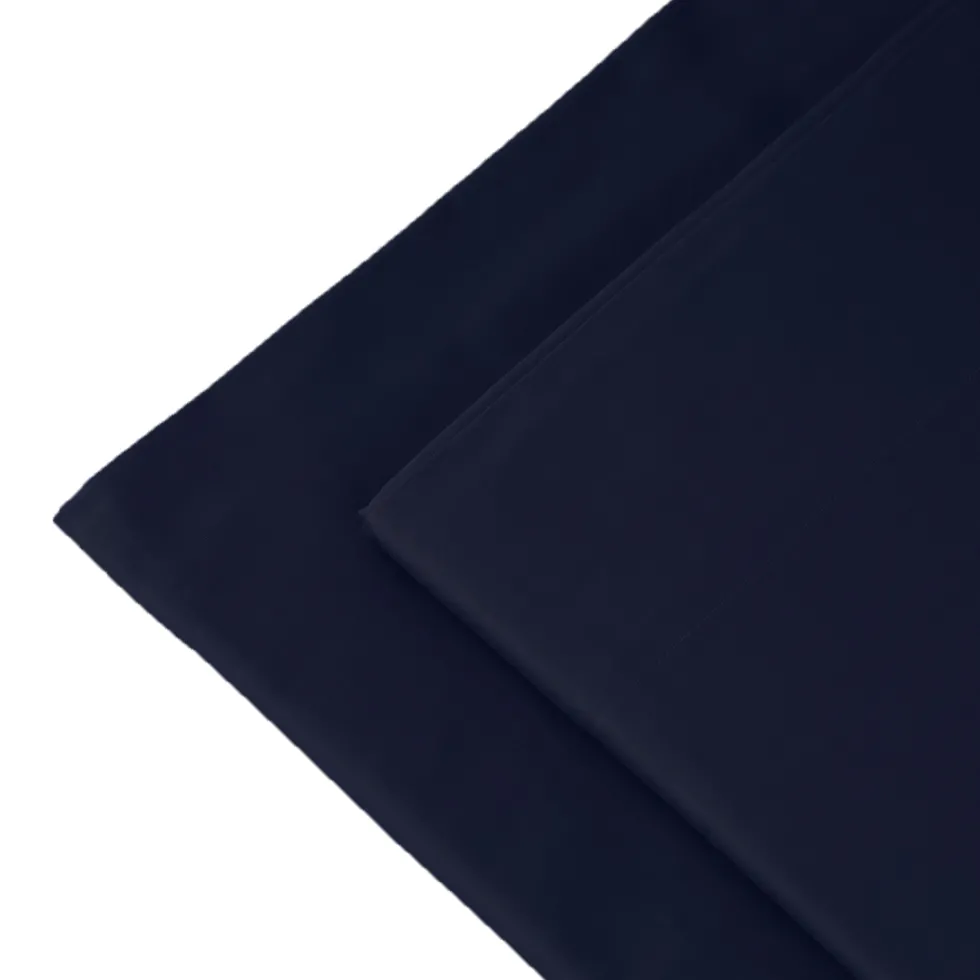 Coppia di Federe in raso puro cotone RARUS 200TC CHARME Blu