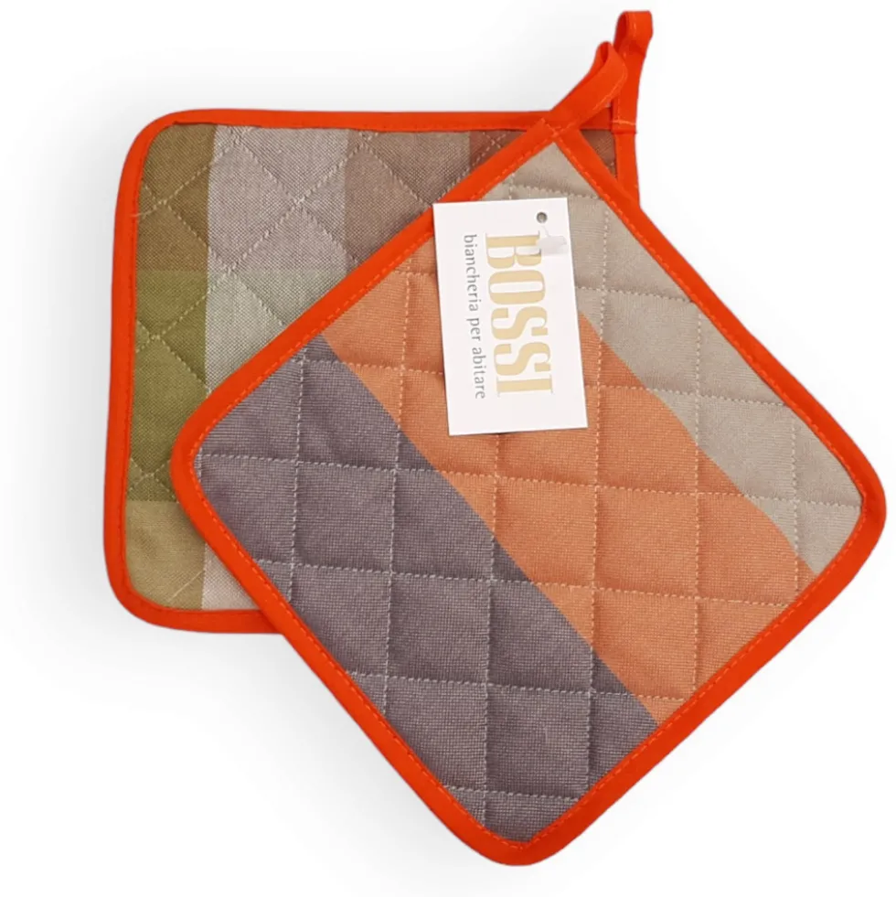 Coppia di Presine Cucina BOSSI CASA 1404 arancione 20x20