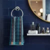 Coppia di spugne asciugamano e ospite Carrara Tandy melange blu