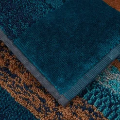 Coppia di spugne asciugamano e ospite Carrara Tandy melange blu