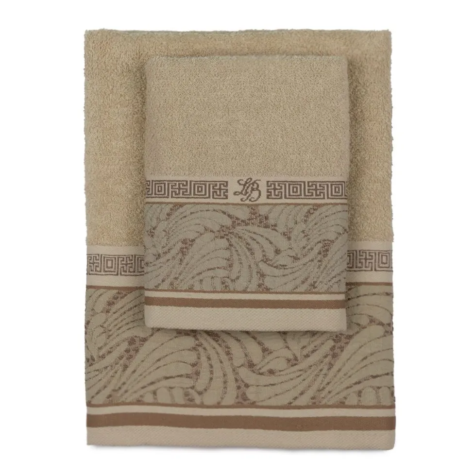 Coppia di spugne set 1+1 LAURA BIAGIOTTI Imai beige ricamato