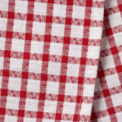 Coppia di Strofinacci da cucina 100% cotone doppio ritorto quadri rossi