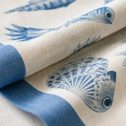 Coppia strofinacci da cucina Malè 100% cotone fantasia marina blu