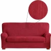 Copridivano Elasticizzato 165-220 cm | 3 posti con copriseduta bordeaux