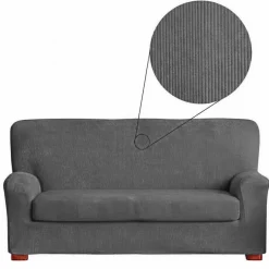 Copridivano Grigio 3 Posti 165-220 cm con Copriseduta | Salva Divano