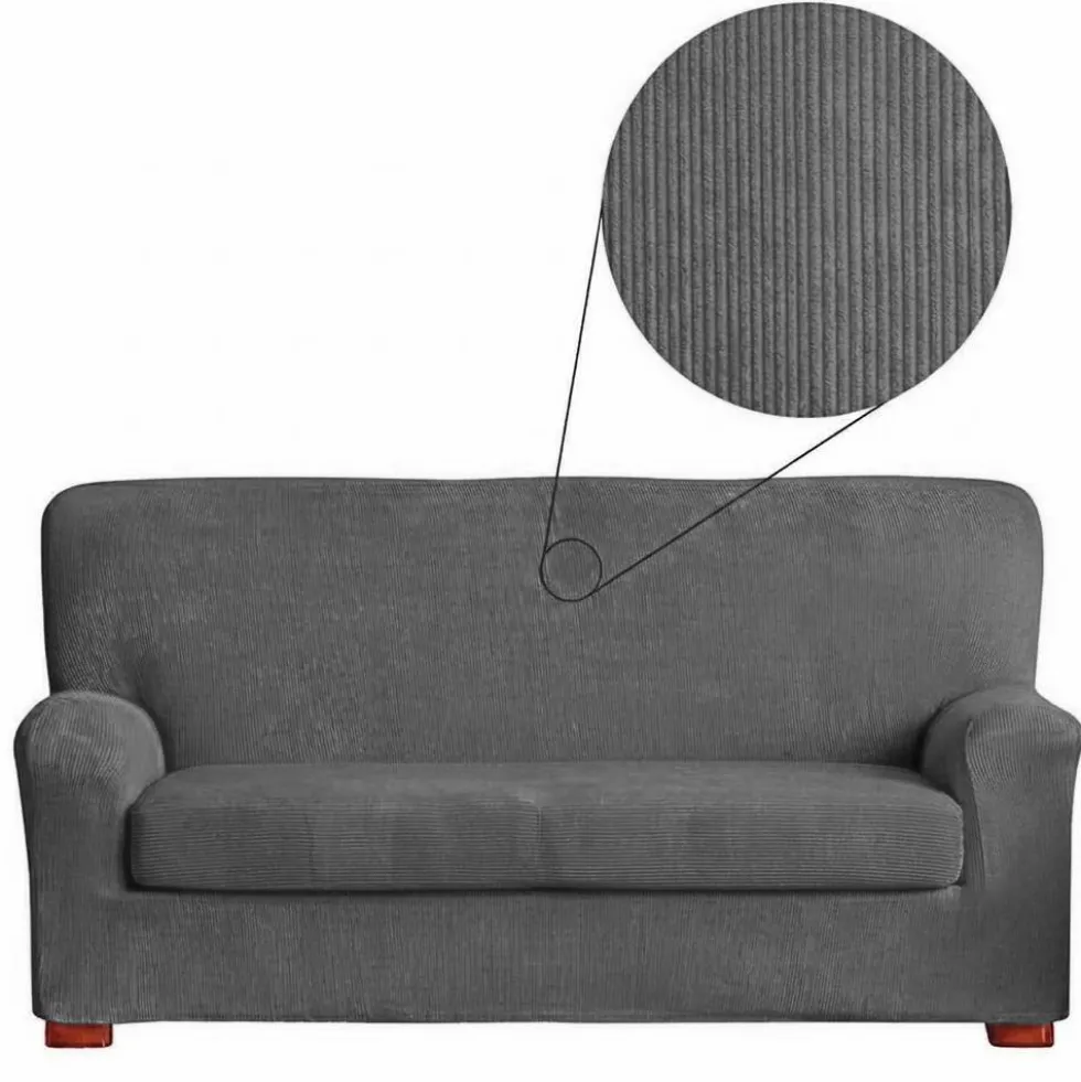 Copridivano Grigio 3 Posti 165-220 cm con Copriseduta | Salva Divano