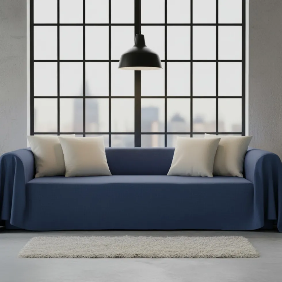 Copridivano RARUS Copritutto Telo Arredo Cotone 350x300 cm - Bluette