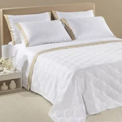 Copriletto Estivo Matrimoniale Jacquard Rapallo bianco - Caleffi