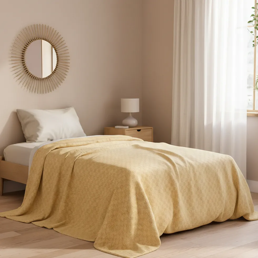 Copriletto estivo singolo Gabel Hugo Giallo Oro | 100% Cotone Sicuro