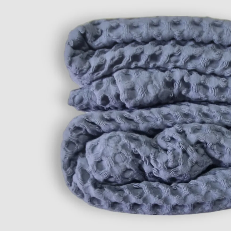 Copriletto leggero in Nido Apone matrimoniale denim in cotone
