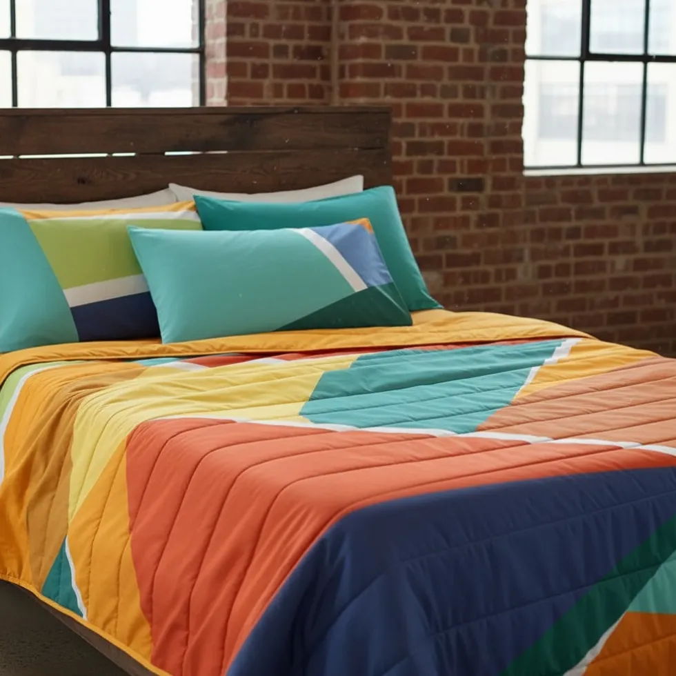 Copriletto Matrimoniale Multicolor Gabel Seaside | Trapuntato Moderno