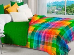 Copriletto Primaverile Modern Microfibra 120 grammi Mezza stagione Arcobaleno
