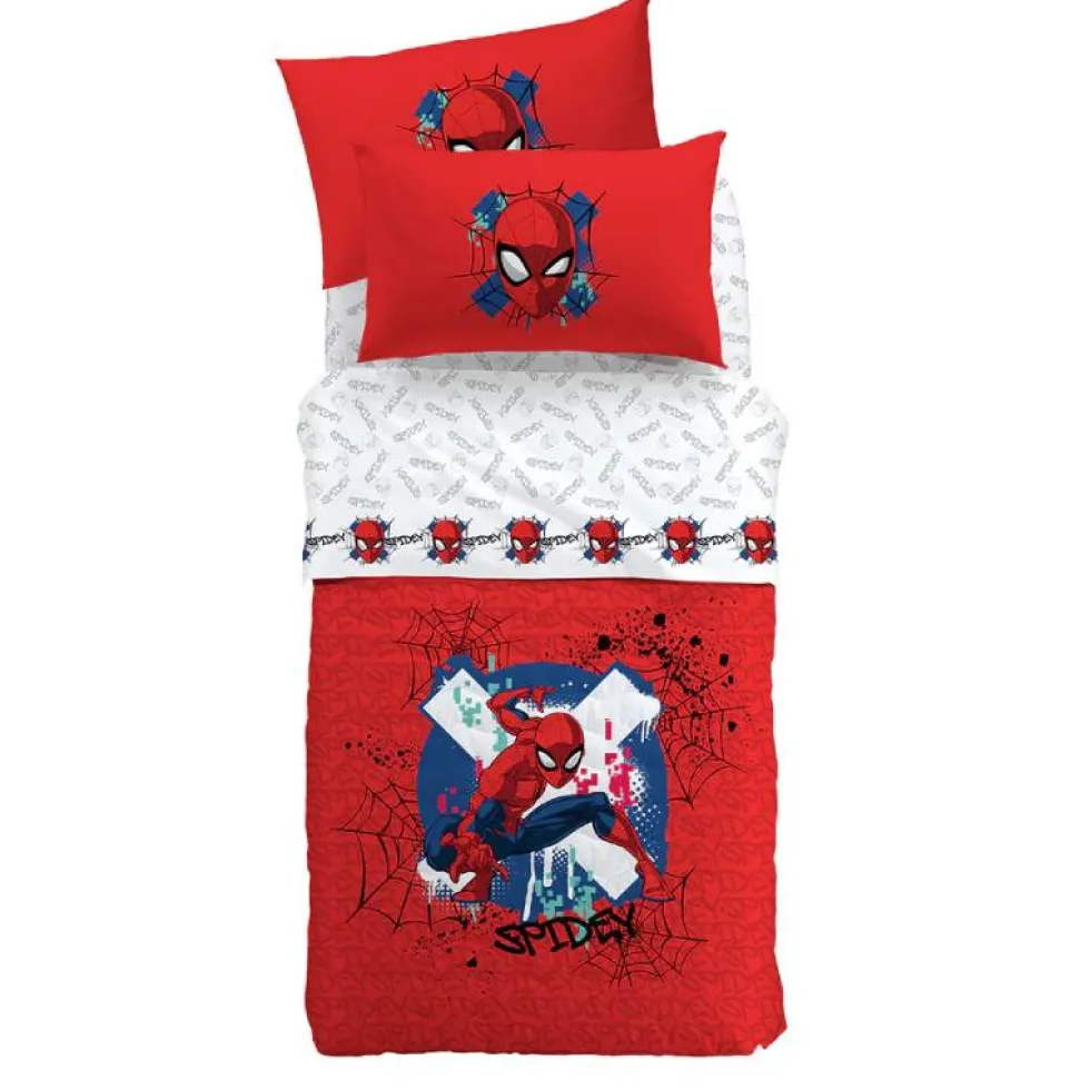 Copriletto Trapuntato bambino SpiderMan Red in Cotone singolo