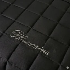 Copriletto trapuntato in raso matrimoniale Blumarine Lory nero con strass