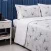 Copriletto trapuntato matrimoniale elegante ZUCCHI floreale grigio