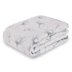 Copriletto trapuntato matrimoniale elegante ZUCCHI floreale grigio