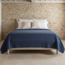 Copriletto trapuntato Mezza Stagione Singolo blu 170x250 tinta unita