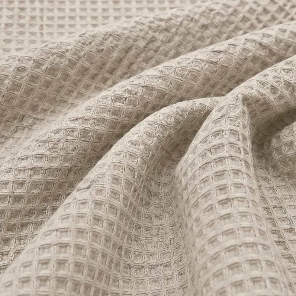Copriletto 170x260 cm Nido d'Ape Singolo Puro Cotone perla