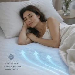 Coprimaterasso con angoli rinfrescante matrimoniale 180x200x27