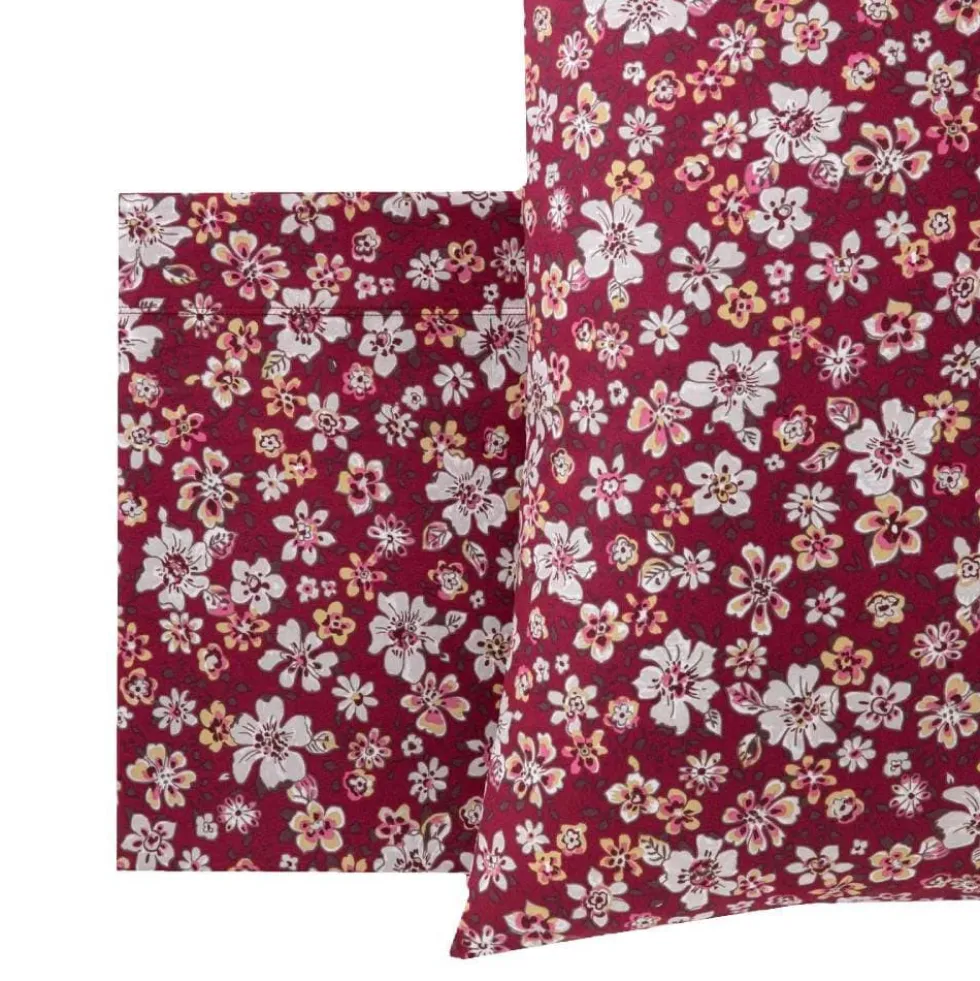 Copripiumino con federa singolo puro cotone Riviera Consiglia bordeaux