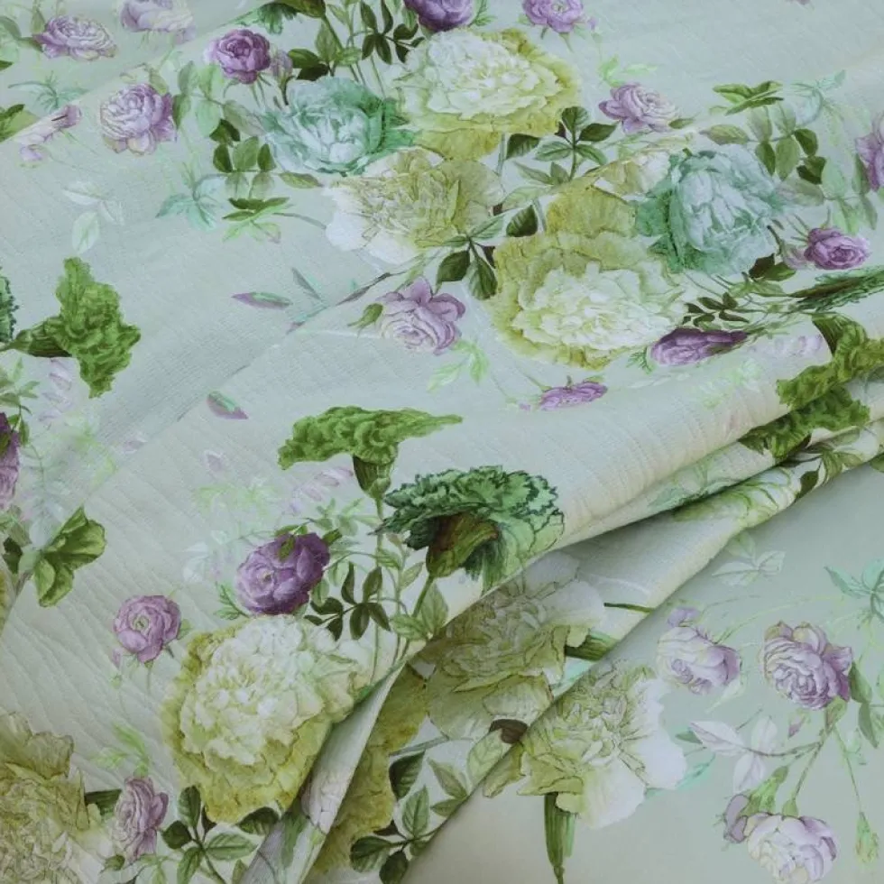Copripiumino con federe Matrimoniale FAZZINI in raso Summer verde