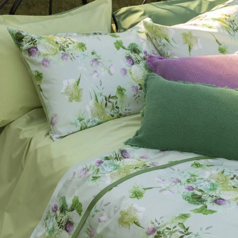Copripiumino con federe Matrimoniale FAZZINI in raso Summer verde