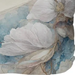 Copripiumino e federe matrimoniali in raso Elenì fiori azzurri