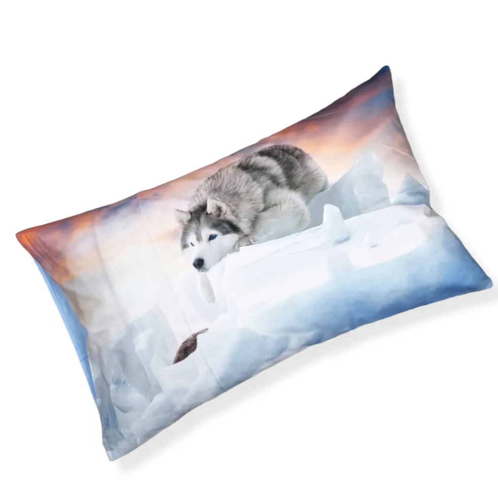 Copripiumino e federe matrimoniale HUSKY Happidea in cotone