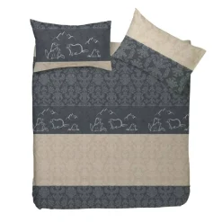 Copripiumino in flanella con federe HAPPIDEA Marmotte grigio