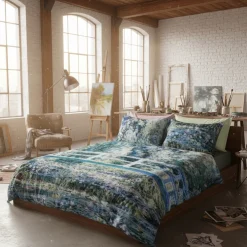 Copripiumino matrimoniale con federe 100% cotone Ninfee di Monet