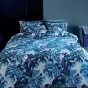 Copripiumino matrimoniale e federe BEDDING HOUSE Lanai foglie blu