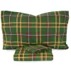 Copripiumino matrimoniale in flanella di cotone con federe Tartan verde