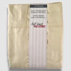 Copripiumino No-STIRO con federe Luxea matrimoniale beige jacquard