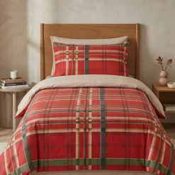 Copripiumone Tartan Rosso Bassetti Kilt Singolo 1 piazza
