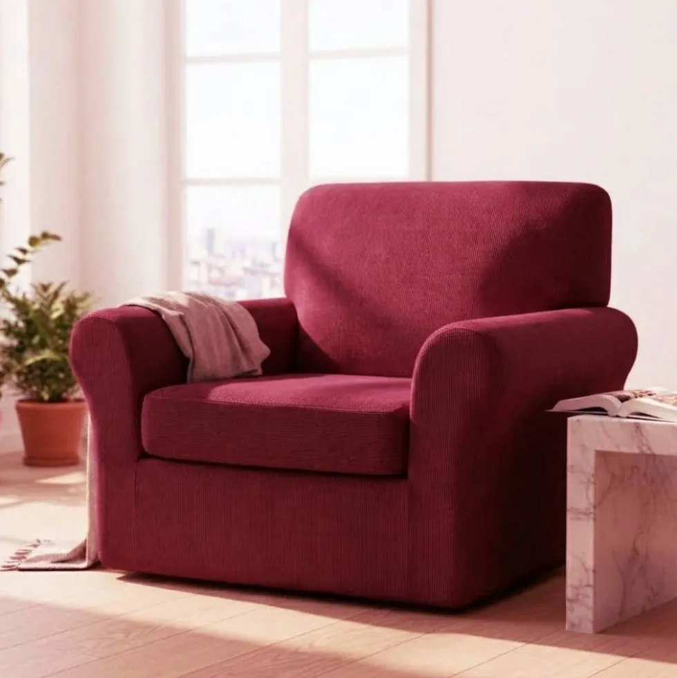 Copripoltrona Estensibile Bordeaux 70-105 cm + Copricuscino