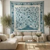 Copritutto Telo arredo BOCCADASSE Blu 250x260 Mezzero disegnato a mano