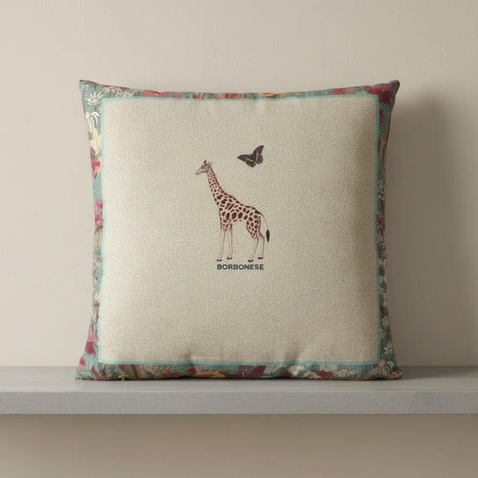 Cuscino Arredo Borbonese Garden Turchese 45x45 | Design esotico