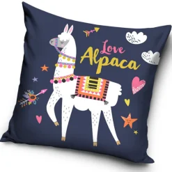 Cuscino arredo decorativo quadrato 40x40 cm blu imbottito Love Alpaca