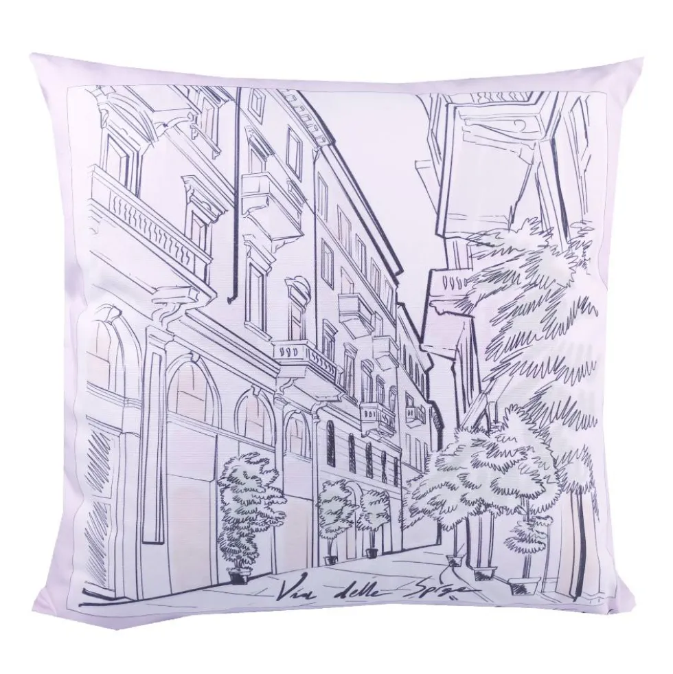 Cuscino arredo Trussardi 60x60 cm Via della Spiga bianco