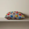 Cuscino in Lana Cotta 50x50 Pois Colorati su Fondo Grigio | Stile Creativo