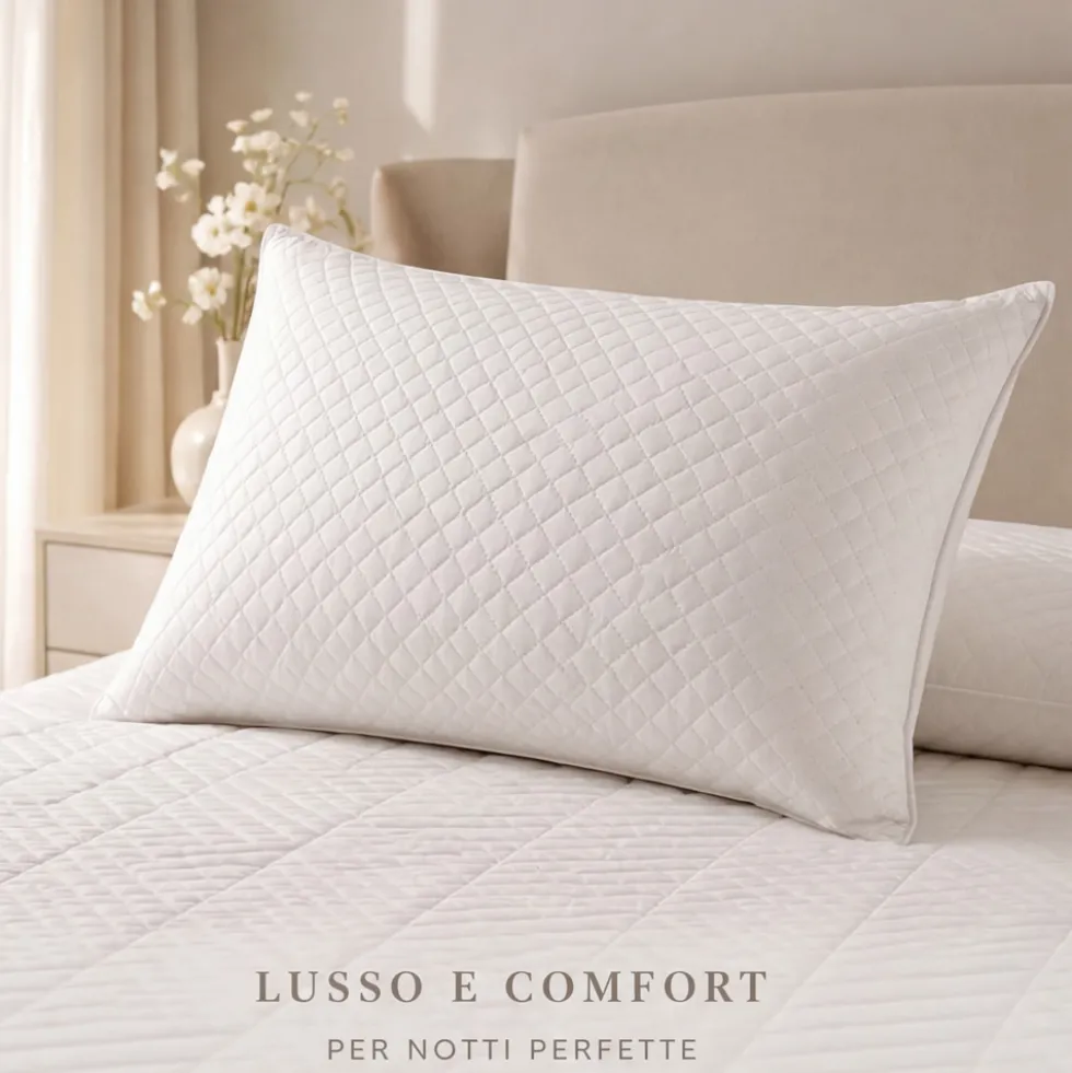 Cuscino letto Guanciale SOFT con fiocchi di Memory