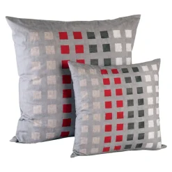 Federa da Cuscino con interno 40x40 puro cotone Museum quadretti Grigio