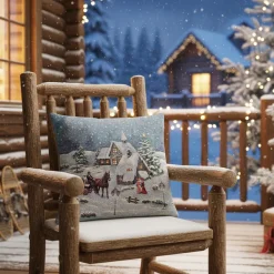 Fodera per cuscino arredo in gobelin Natalizio Notte di Natale 45x45