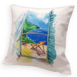 Fodera per cuscino da divano 45x45 cm Itaca fantasia marina