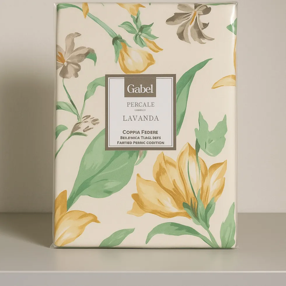 Gabel 1957 Copripiumino matrimoniale floreale cotone – completo federe 3 volant