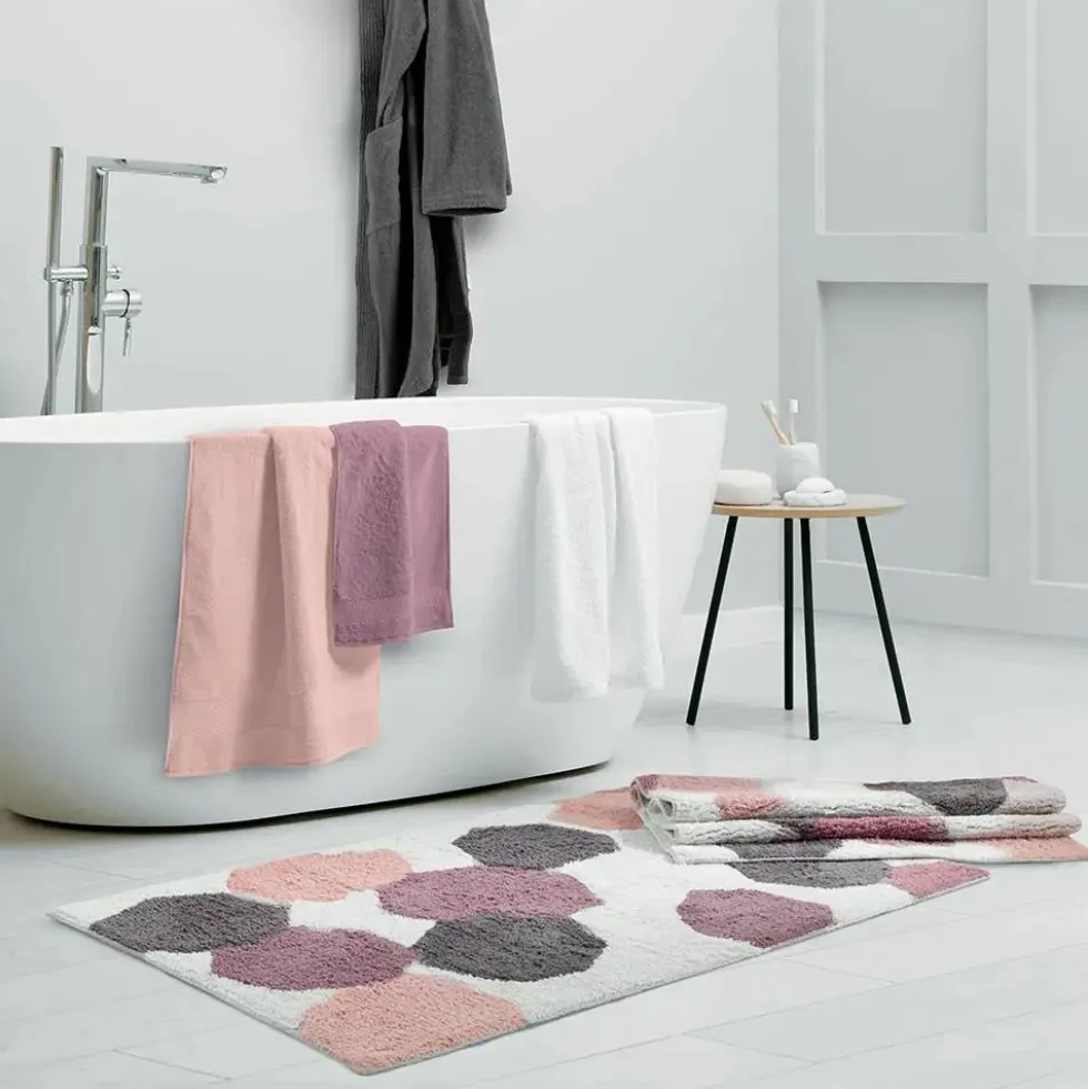 GABEL | Tappeto Bagno in Cotone Fantasia rosa | Morbido e Assorbente