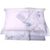 LA PERLA set lenzuola matrimoniale ADORABLE Raso di puro cotone floreale gesso